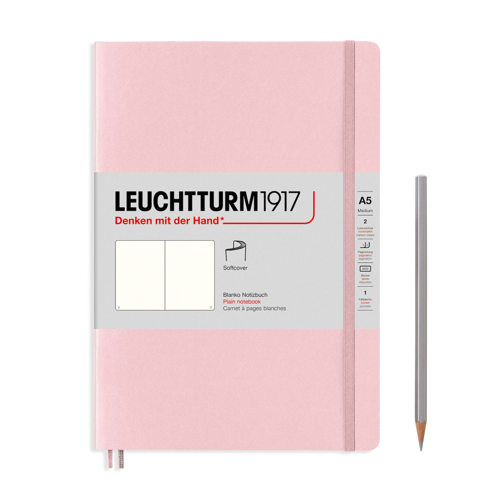 - 123 Numbered Pages Medium A5 Plain Softcover Notebook Anthracite LEUCHTTURM1917 