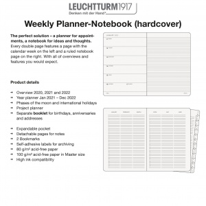 2021 Weekly Planner-Notebook Hardcover