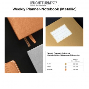 2021 Weekly Planner-Notebook Metallic