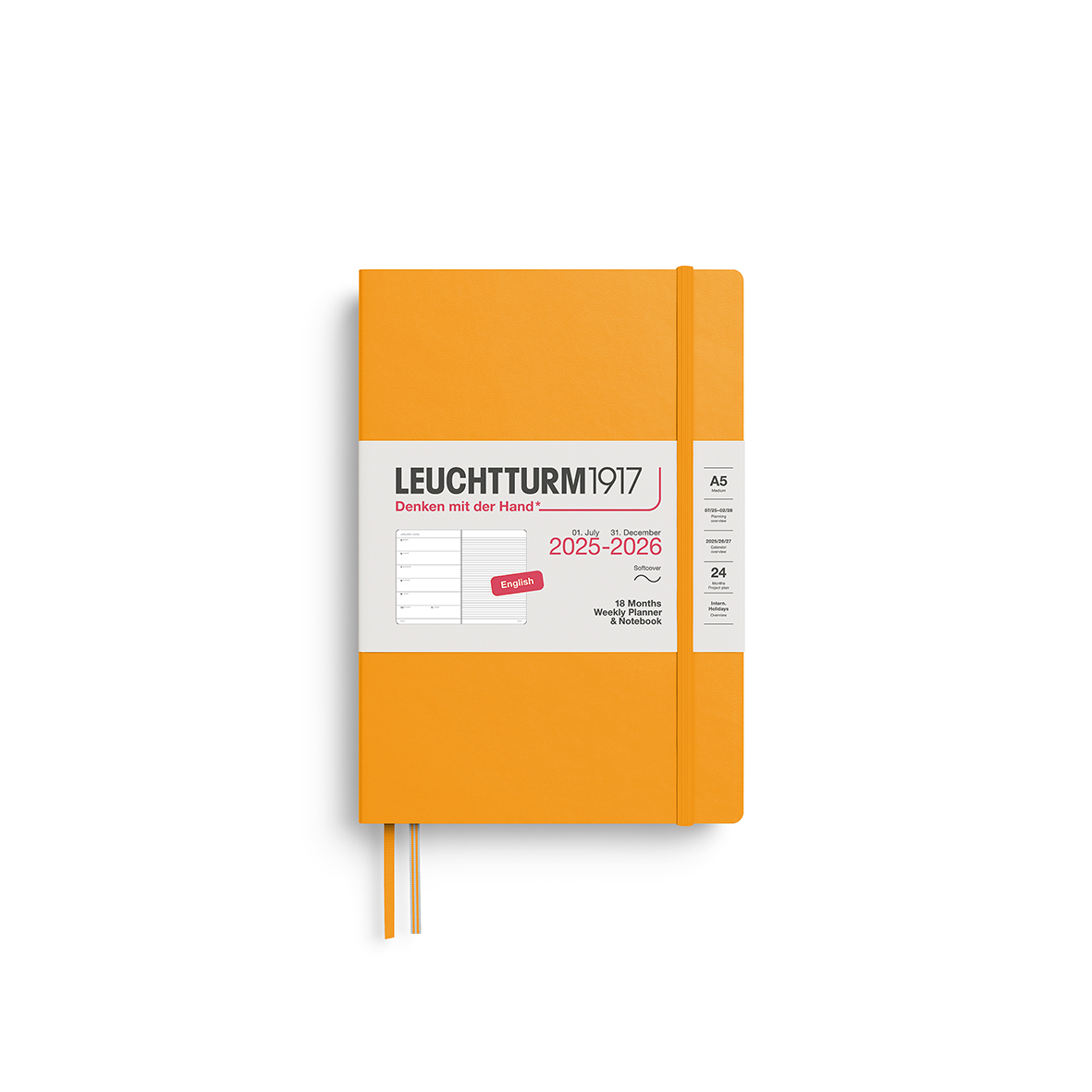 LEUCHTTURM1917 372702 weekkalender & notitieboek gestippeld medium (A5) 2026, Rising Sun, Engels